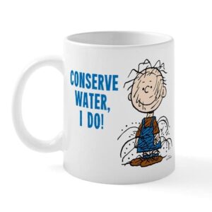 cafepress the peanuts: conserve water large mug ceramic coffee mug, tea cup 11 oz