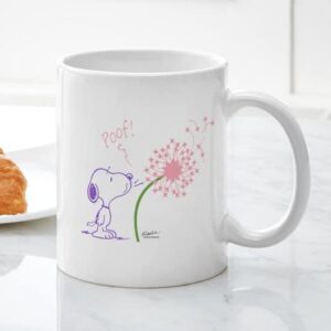 CafePress Snoopy Dandelion Large Mug Ceramic Coffee Mug, Tea Cup 11 oz