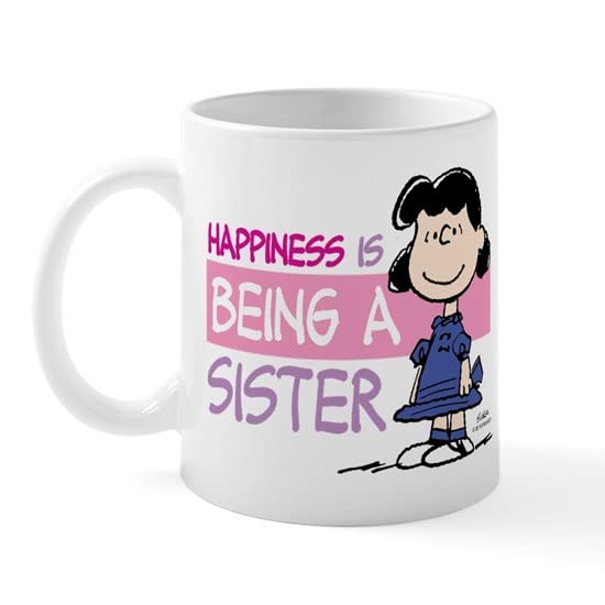 CafePress Happiness Is Being A Sister Large Mug Ceramic Coffee Mug, Tea Cup 11 oz