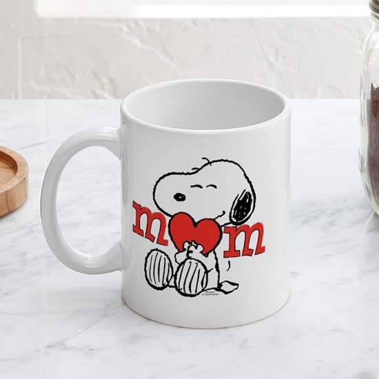 CafePress Snoopy Mom Hug Mugs Ceramic Coffee Mug, Tea Cup 11 oz