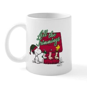cafepress snoopy: all the trimmings large mug ceramic coffee mug, tea cup 11 oz