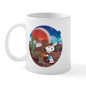 cafepress snoopy space cowboy mugs ceramic coffee mug, tea cup 11 oz