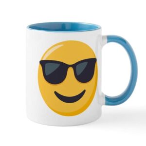 cafepress sunglasses emoji ceramic coffee mug, tea cup 11 oz