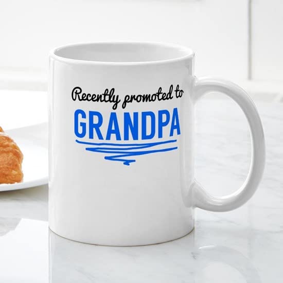 CafePress Recently Promoted To Grandpa Mugs Ceramic Coffee Mug, Tea Cup 11 oz