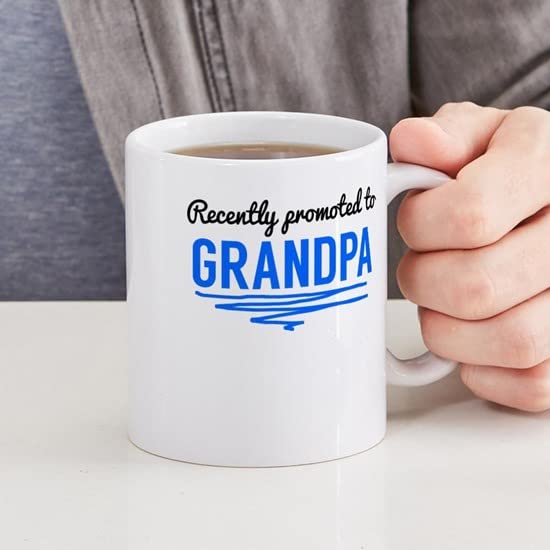 CafePress Recently Promoted To Grandpa Mugs Ceramic Coffee Mug, Tea Cup 11 oz