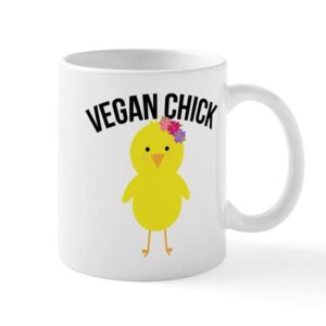 cafepress vegan chick ceramic coffee mug, tea cup 11 oz