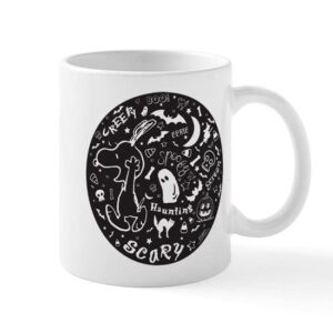 cafepress snoopy scary halloween ceramic coffee mug, tea cup 11 oz