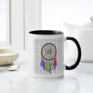 CafePress Dreamcatcher Rainbow Feathers Mugs Ceramic Coffee Mug, Tea Cup 11 oz