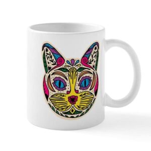 cafepress multicolored cat ceramic coffee mug, tea cup 11 oz