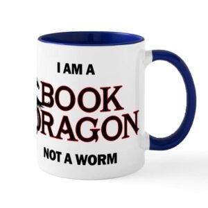 cafepress i am a book dragon mugs ceramic coffee mug, tea cup 11 oz