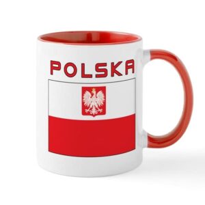 cafepress polish falcon flag with polska mug ceramic coffee mug, tea cup 11 oz