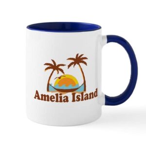 cafepress amelia island palm trees design. mug ceramic coffee mug, tea cup 11 oz