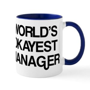 cafepress world’s okayest manager mug ceramic coffee mug, tea cup 11 oz