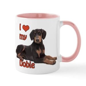 cafepress i heart my doberman mug ceramic coffee mug, tea cup 11 oz