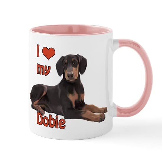 CafePress I Heart My Doberman Mug Ceramic Coffee Mug, Tea Cup 11 oz