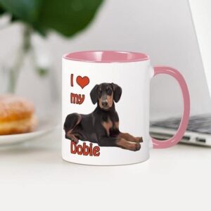 CafePress I Heart My Doberman Mug Ceramic Coffee Mug, Tea Cup 11 oz