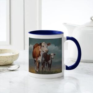 CafePress Hereford Cow And Calf In Pasture Mug Ceramic Coffee Mug, Tea Cup 11 oz