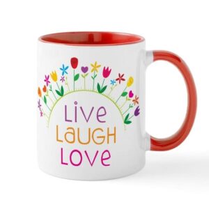 cafepress live laugh love mug ceramic coffee mug, tea cup 11 oz