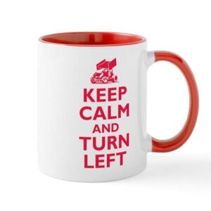 cafepress keep calm and turn left mug ceramic coffee mug, tea cup 11 oz