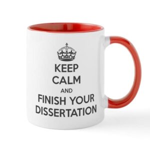 cafepress keep calm and finish your dissertation mug ceramic coffee mug, tea cup 11 oz