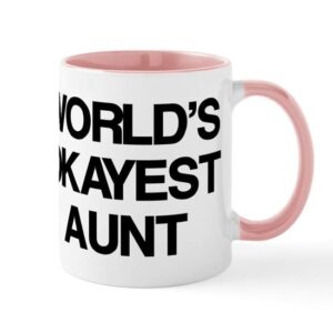 CafePress World's Okayest Aunt Mug Ceramic Coffee Mug, Tea Cup 11 oz