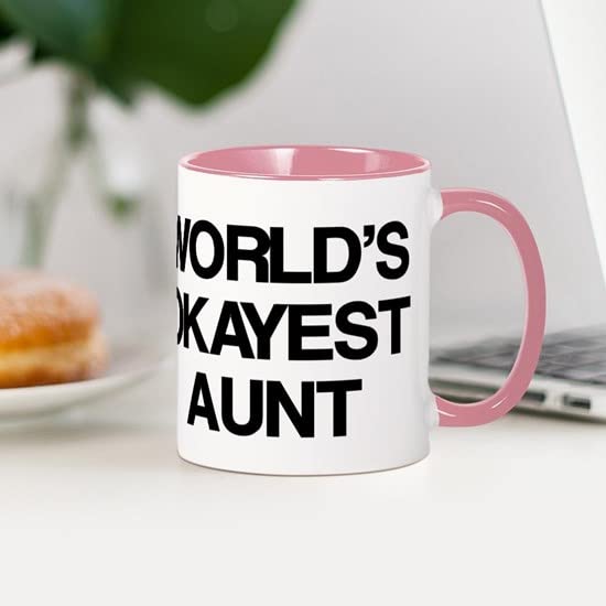 CafePress World's Okayest Aunt Mug Ceramic Coffee Mug, Tea Cup 11 oz