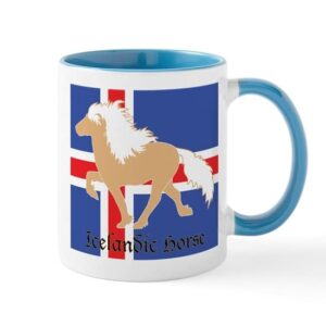 cafepress 11 oz palomino icelandic horse w/flag mug mugs ceramic coffee mug, tea cup 11 oz