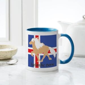 CafePress 11 Oz Palomino Icelandic Horse W/Flag Mug Mugs Ceramic Coffee Mug, Tea Cup 11 oz