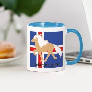 CafePress 11 Oz Palomino Icelandic Horse W/Flag Mug Mugs Ceramic Coffee Mug, Tea Cup 11 oz