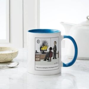 CafePress Unplug And Plug Back In Cartoon Ceramic Coffee Mug, Tea Cup 11 oz