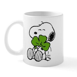 cafepress snoopy hugging clover 15 oz ceramic large mug ceramic coffee mug, tea cup 11 oz