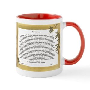 cafepress the desiderata poem by max ehrmann. mug ceramic coffee mug, tea cup 11 oz