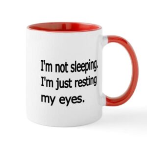 cafepress im not sleeping,im just resting my eyes mug ceramic coffee mug, tea cup 11 oz
