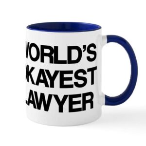 cafepress world’s okayest lawyer mug ceramic coffee mug, tea cup 11 oz