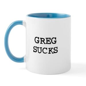 cafepress greg sucks mug ceramic coffee mug, tea cup 11 oz