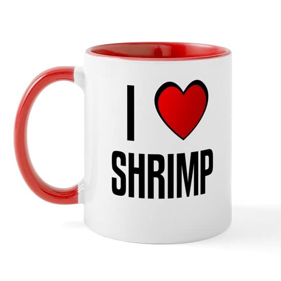 CafePress I LOVE SHRIMP Mug Ceramic Coffee Mug, Tea Cup 11 oz