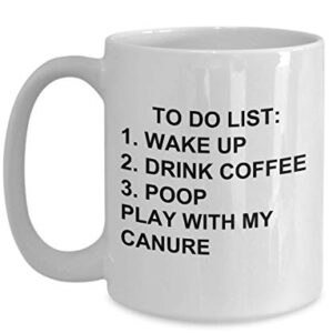 Canure Mug for Animal Lovers To Do List Funny Coffee Mug Tea Cup Gag Mug for Men Women