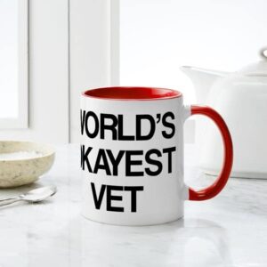 CafePress World's Okayest Vet Mug Ceramic Coffee Mug, Tea Cup 11 oz