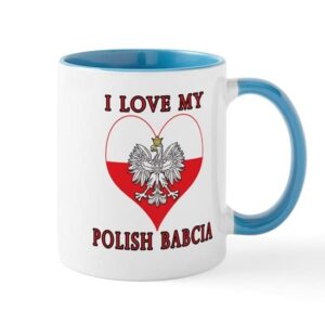 cafepress i love my polish babcia mug ceramic coffee mug, tea cup 11 oz