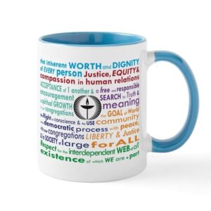 cafepress uu 7 principles mugs ceramic coffee mug, tea cup 11 oz