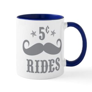 cafepress mustache rides 5 cents mug ceramic coffee mug, tea cup 11 oz