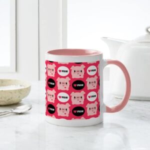 CafePress Kawaii I Love Pigs Mug Ceramic Coffee Mug, Tea Cup 11 oz