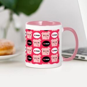 CafePress Kawaii I Love Pigs Mug Ceramic Coffee Mug, Tea Cup 11 oz