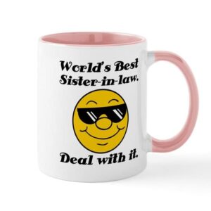 cafepress world’s best sister in law humor mug ceramic coffee mug, tea cup 11 oz