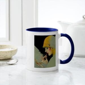 CafePress Art Deco Roaring 20S Flapper With Lipstick Mugs Ceramic Coffee Mug, Tea Cup 11 oz