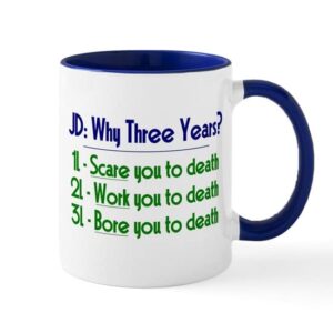 cafepress jd = three years mug ceramic coffee mug, tea cup 11 oz