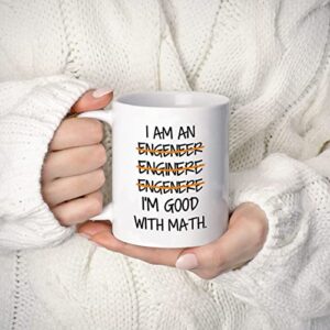 utf4c i’m an engineer good with math mug funny quotes ceramic coffee cup nice motivational and inspirational office novelty gift christmas holiday present idea 11oz