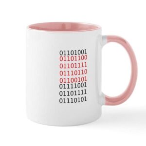 cafepress say i love you in binary code mug ceramic coffee mug, tea cup 11 oz