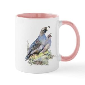 cafepress watercolor california quail bird mug ceramic coffee mug, tea cup 11 oz