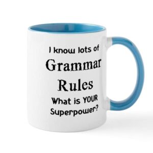 cafepress grammar rules mug mugs ceramic coffee mug, tea cup 11 oz
